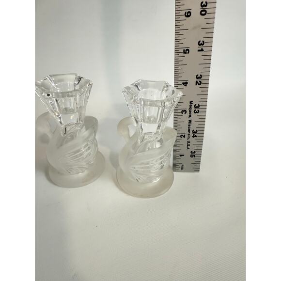 PartyLite Crystal Swan Pair Candle Holders 24% Lead Crystal #P0168 - Picture 7 of 7